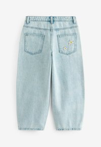 Next FLORAL EMBROIDERED BALLOON-REGULAR FIT - Vaqueros rectos - light blue denim