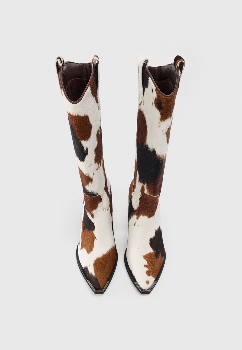 Bottes En Daim Multicolore Pointue Femme Taille 38 - Neuf Avec étiquettes - Fabriqué En France