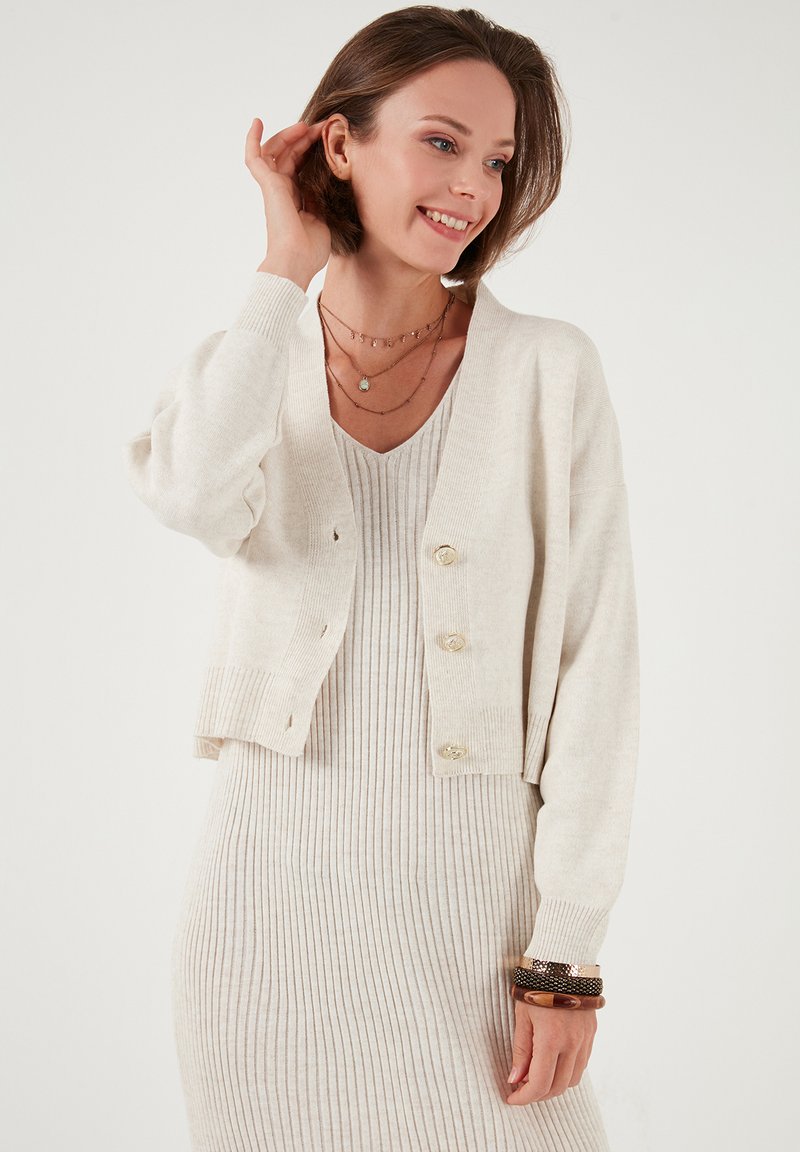 LELA Chaqueta de punto - light stone