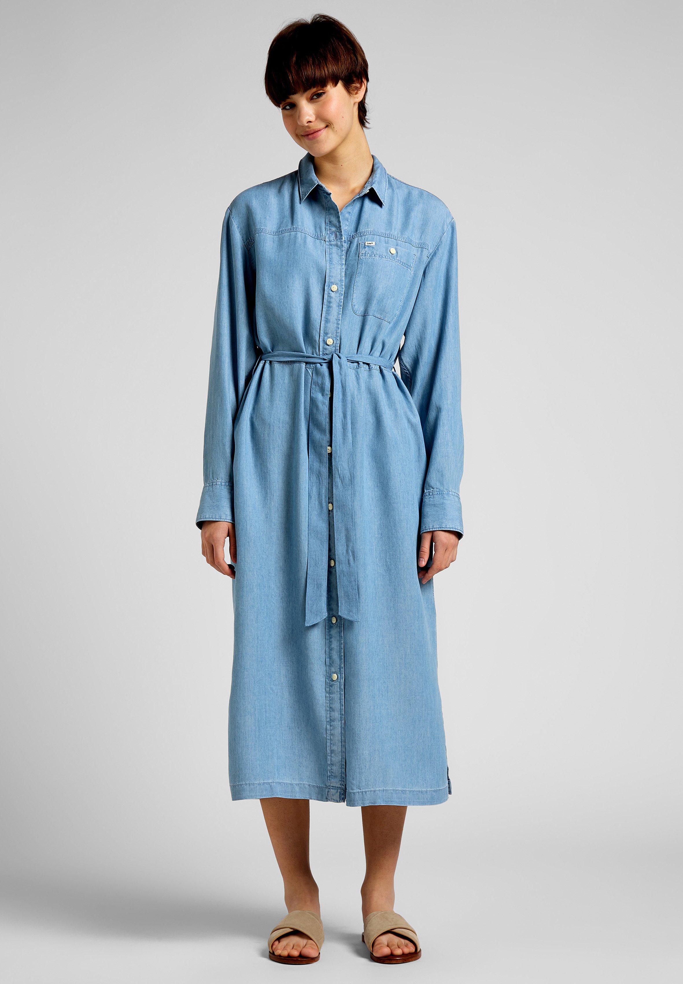 Lee ESSENTIAL - Jeanskleid - arctic ice/hellblau - Zalando.de