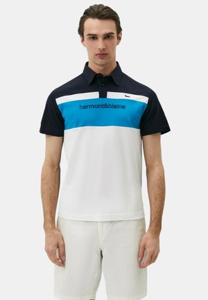 Poloshirt - white black blue