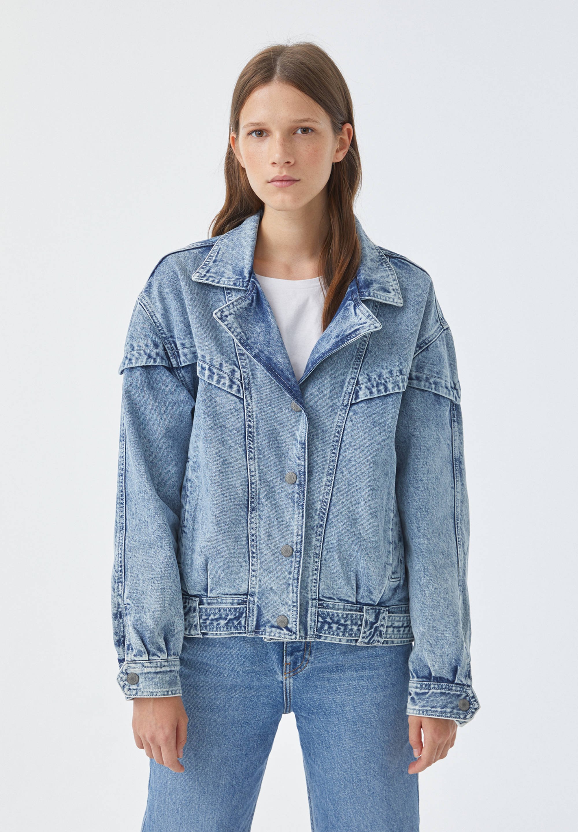 pull&bear denim jacket in light blue