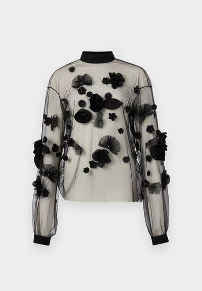 Viktor&Rolf FLORAL EMBROIDERY LONG SLEEVE TOP - Blouse - black