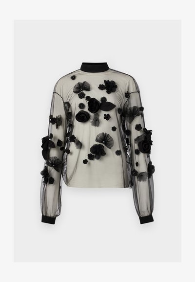 Viktor&Rolf FLORAL EMBROIDERY LONG SLEEVE TOP - Blouse - black