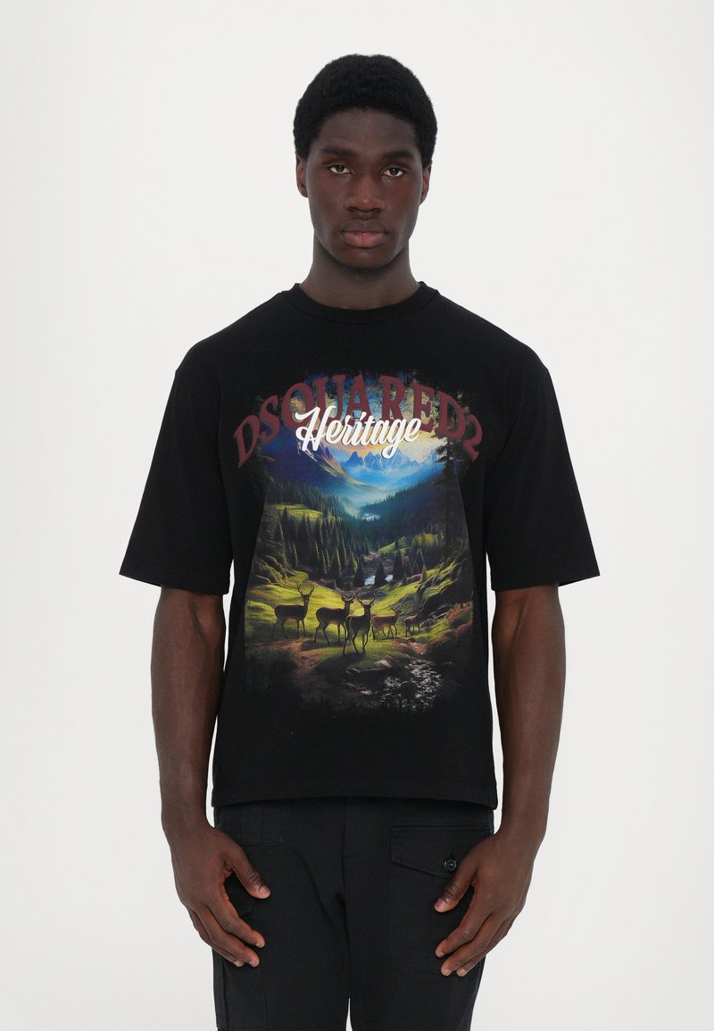 Dsquared2 - LOOSE FIT TEE - T-shirt imprimé - black, Agrandir