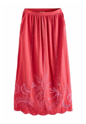 EMBROIDERED SUMMER-REGULAR FIT - Maksi svārki - red pink