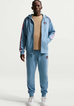 Nike Sportswear, M NSW CS HOODY FLC BB - Felpa con zip - work blue diffused blue