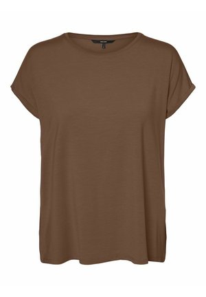 Vero Moda, VMAVA PLAIN SS TOP JRS NOOS - Βασικό μπλουζάκι - cocoa brown