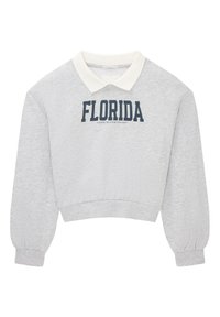 TOM TAILOR MIT POLOKRAGEN  - Felpa - light stone grey melange