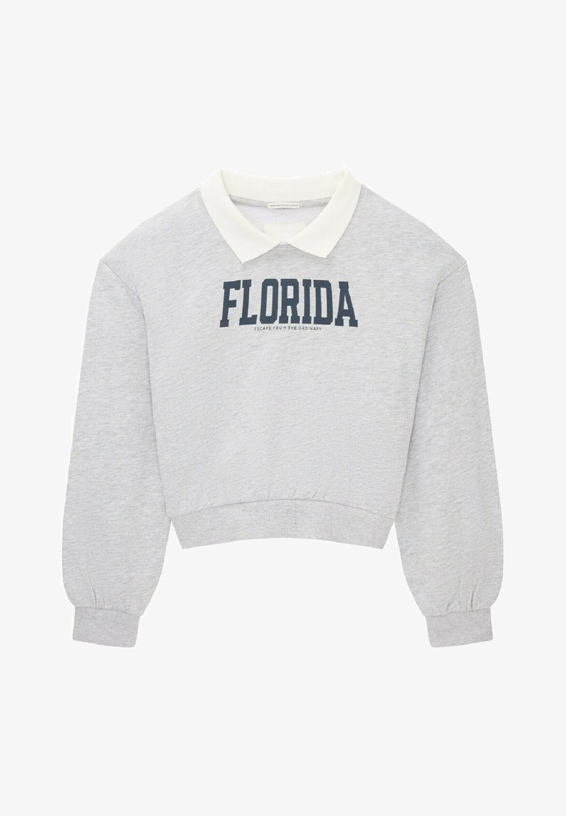 TOM TAILOR MIT POLOKRAGEN - Felpa - light stone grey melange