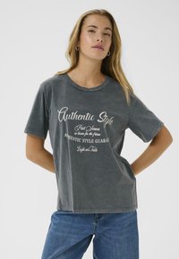 Kaffe VIA  - T-shirt imprimé - black acid wash w chalk aop