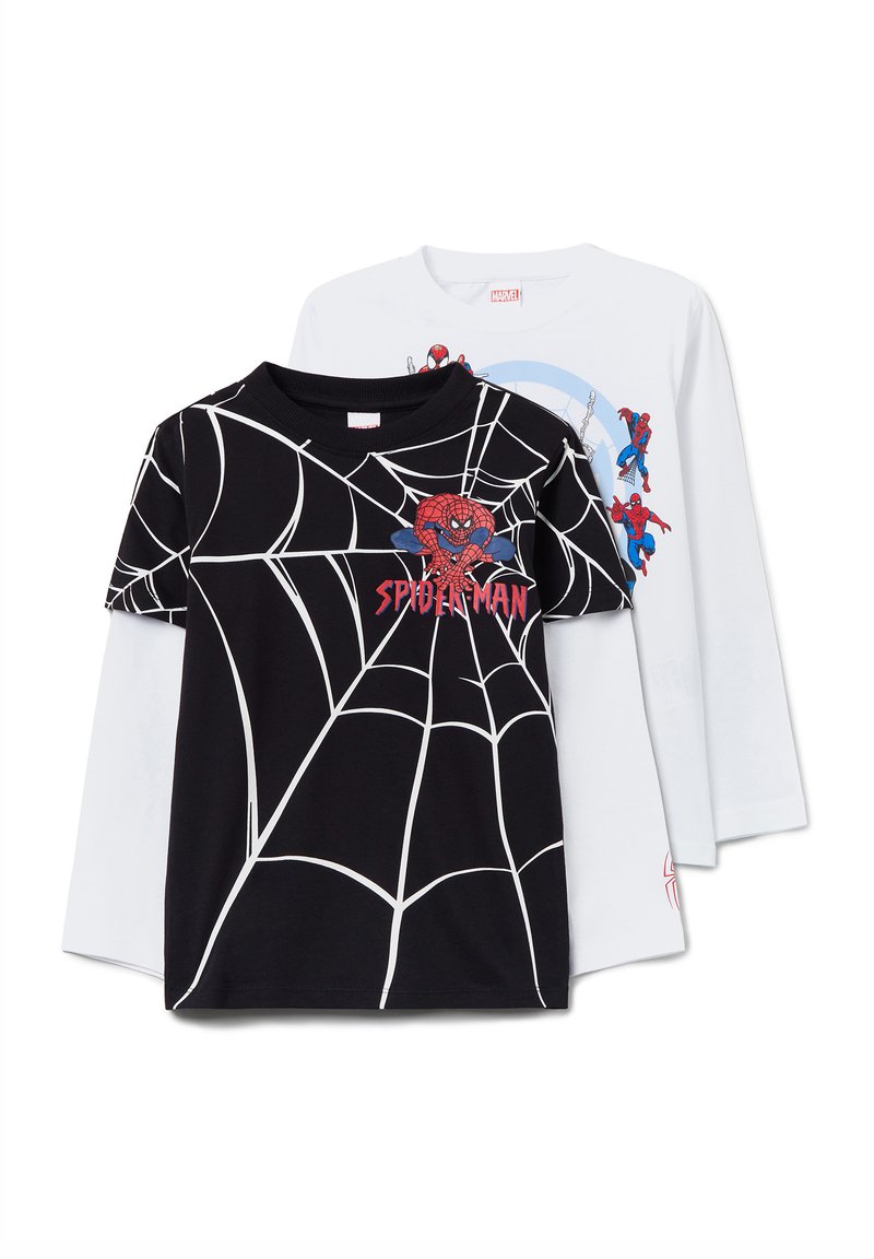 OVS 2PACK WITH SPIDER-MAN PRINT - Long sleeved top - black white/black - Zalando
