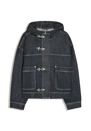 Bershka, HOODED WITH CLASPS - JACKET - Veste en jean - royal blue