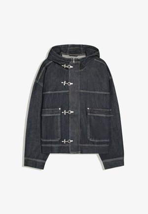 Bershka, HOODED WITH CLASPS - JACKET - Giacca di jeans - royal blue