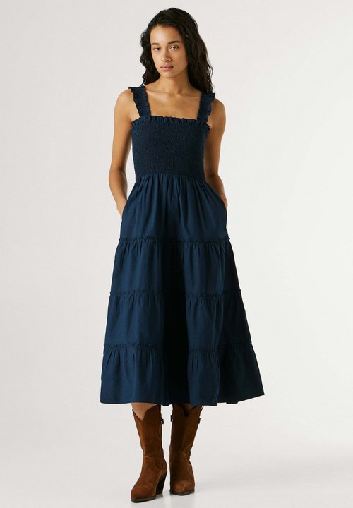 Levi's AMAYA TIERED MAXI DRESS - Vapaa-ajan mekko - anthracite night/musta  - Zalando.fi