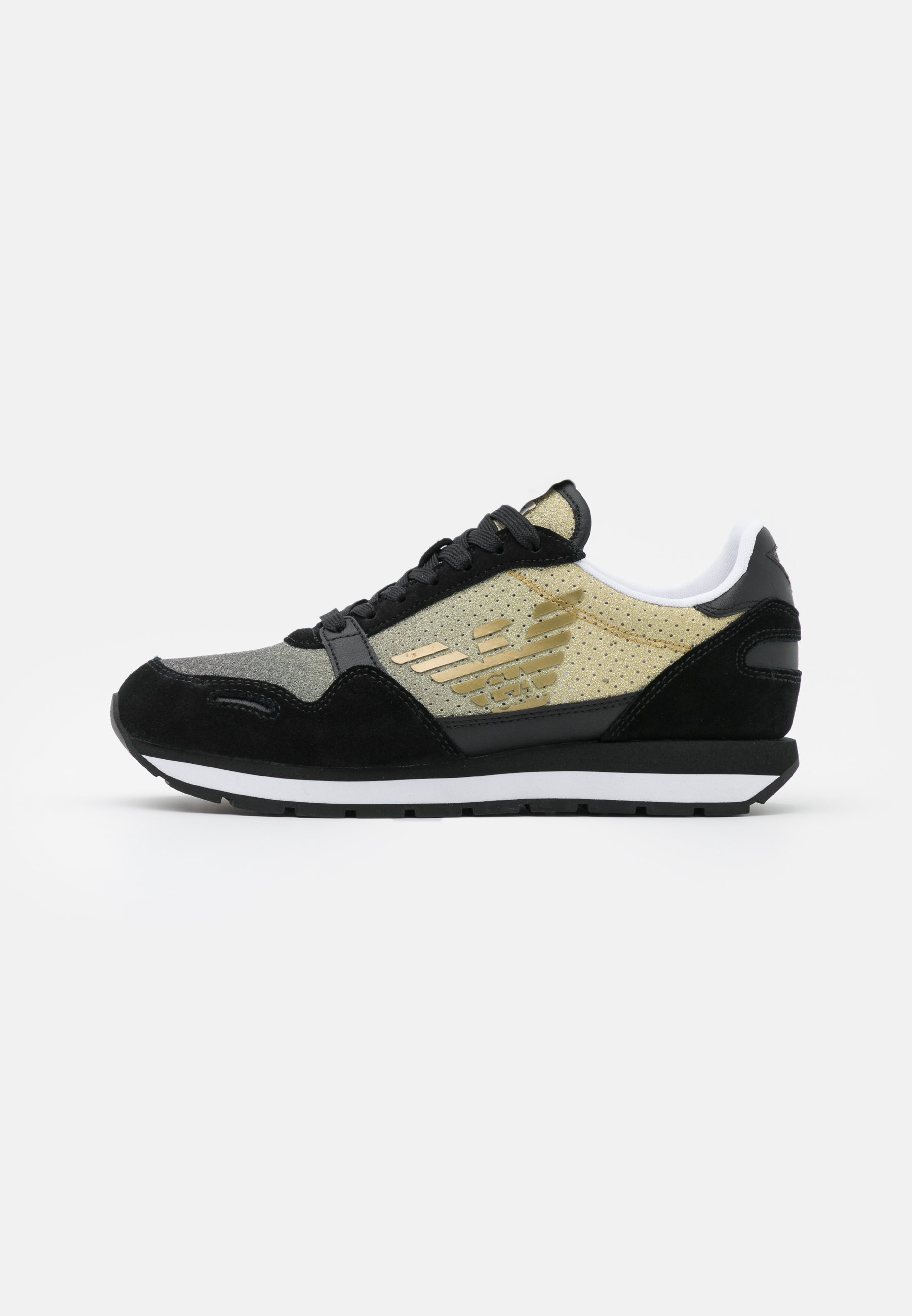 black and gold trainers