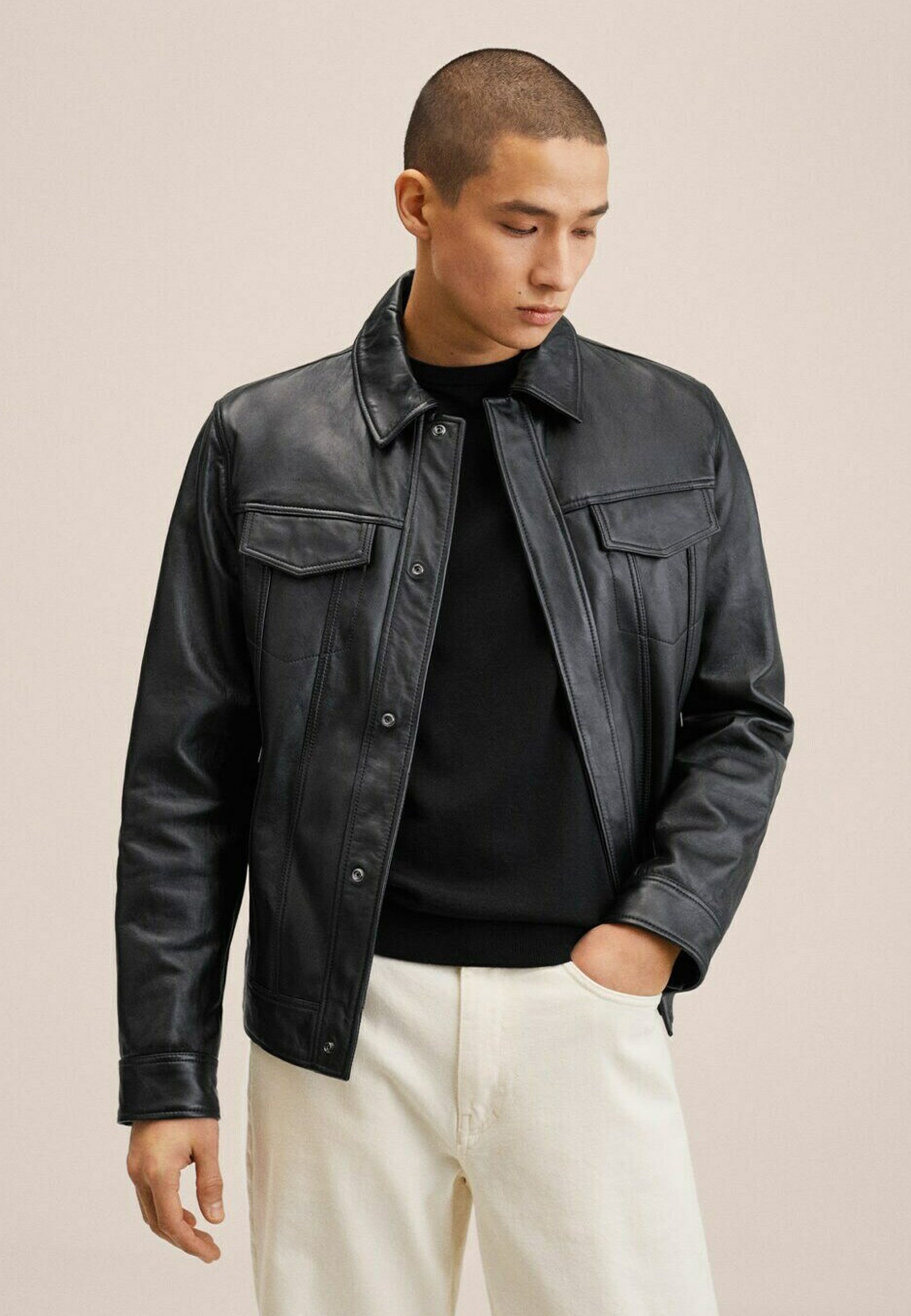 mango leather jacket mens
