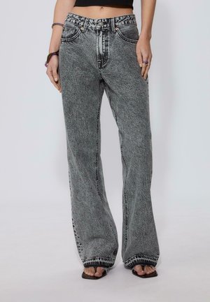 Flared Jeans - mottled light grey