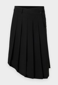 PLEATED MIDI SKIRT - Calções - black