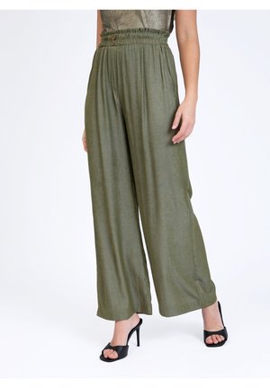 FLOWY WIDE-LEG POEMY - Pantalon classique - kaki