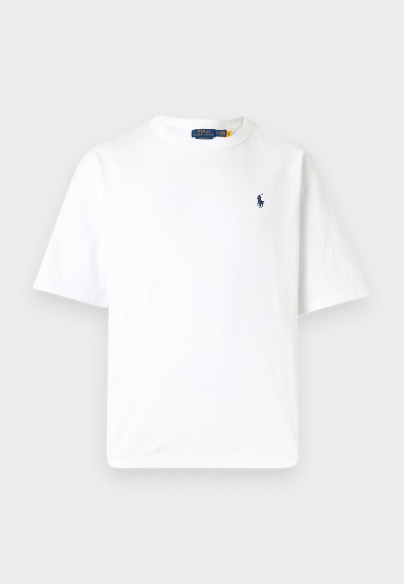 Wit T-shirt met korte mouwen en ronde hals, met een klein marineblauw Polo Ralph Lauren paardlogo op de linkerborst.