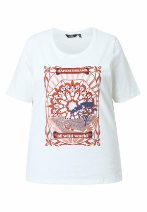 Ulla Popken, T-SHIRT, MOTIVDRUCK, CLASSIC, RUNDHALS, HALBARM - T-Shirt print - off-white