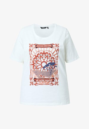 Ulla Popken, T-SHIRT, MOTIVDRUCK, CLASSIC, RUNDHALS, HALBARM - Camiseta estampada - off-white