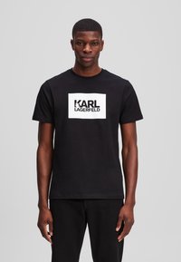 KARL LAGERFELD BIG STACK LOGO - Marškinėliai su spaudiniu - black