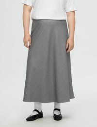 Selected Femme MIDIROCK ELEGANTER - Áčková sukně - grey melange