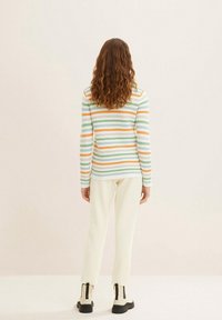TOM TAILOR NEW OTTOMAN - Strickpullover - orange green multicolor stripe