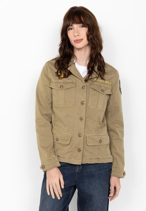 Schott VESTE ARMY SURTEINT - Veste en jean - kaki clair