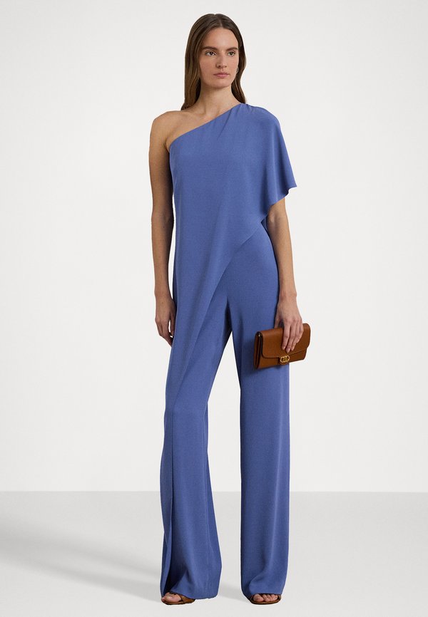 CAPE GEORGETTE ONE SHOULDER JUMPSUIT - Jumpsuit - soft lazuli4