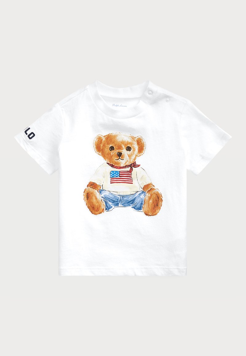 Polo Ralph Lauren POLO BEAR COTTON JERSEY T-SHIRT - Potiskana majica - white