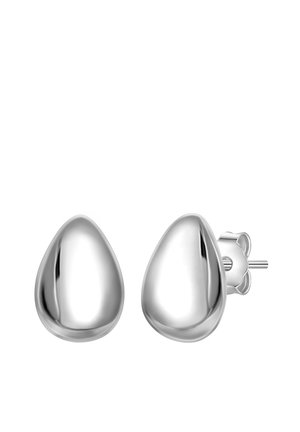 Boucles d'oreilles en argent en forme de goutte d'eau avec une finition polie. Équipées d'un fermoir à tige pour un maintien sûr. Texture lisse sans accents supplémentaires.