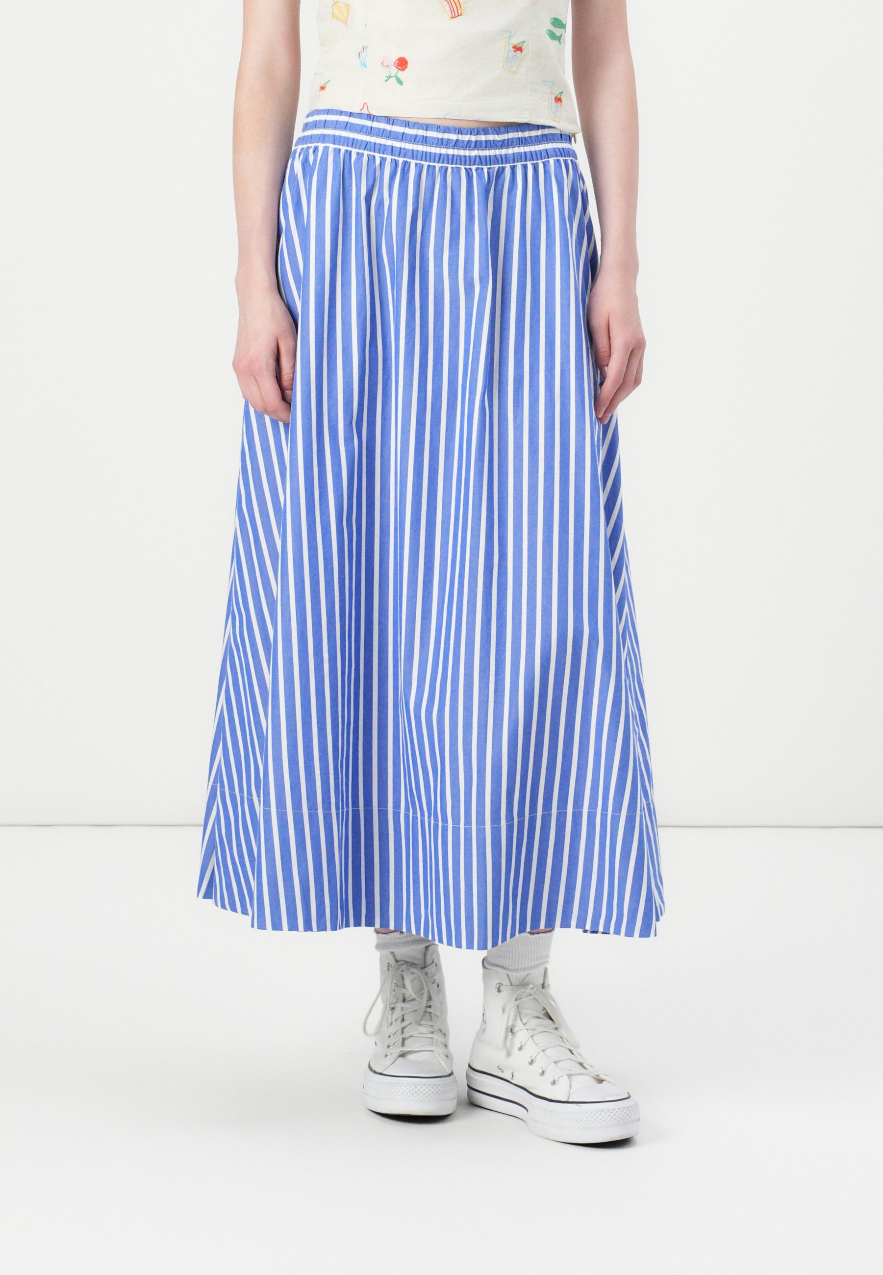 Jupe Rayée AXCESS Avec Doublure - Taille 10 (US) - Bleu/Gris - Occasion Très Bon État