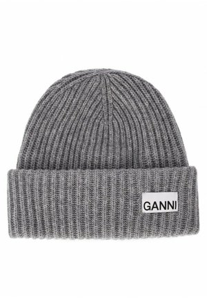 Ganni, OVERSIZE A COSTE MÉLANGE  - Gorro - grey