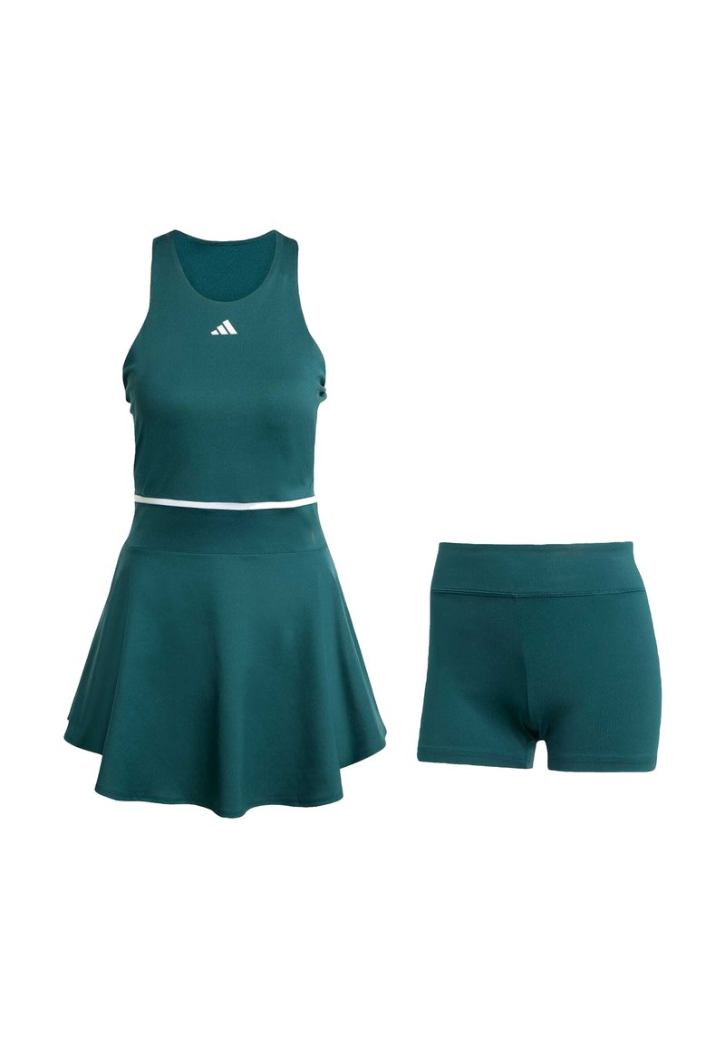 green athletic dress with white trim Green Athletic Women's Tennis Dress with Pockets, Green/Size XL main image 0