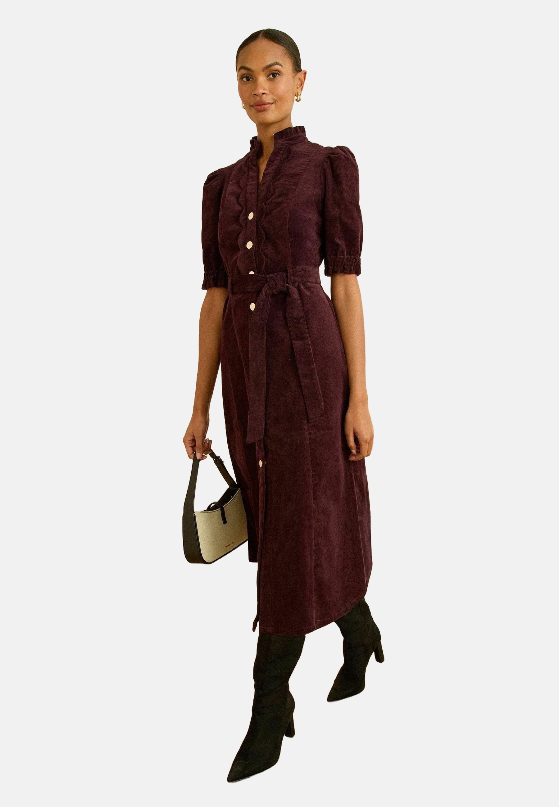 Love & Roses REGULAR FIT - Shirt dress - cherry red corduroy/red