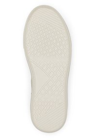 Bílá gumová podrážka boty s texturovaným grip vzorem obsahující obdélníkové a diamantové tvary, zaoblené okraje a označení velikosti 37.