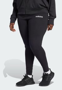 adidas Sportswear - ESSENTIALS LINEAR PLUS SIZE - Tights - black/white Miniaturebillede 1