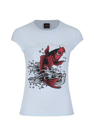 Ed Hardy KOI WAVE SLEEVE  - Print T-shirt - blue