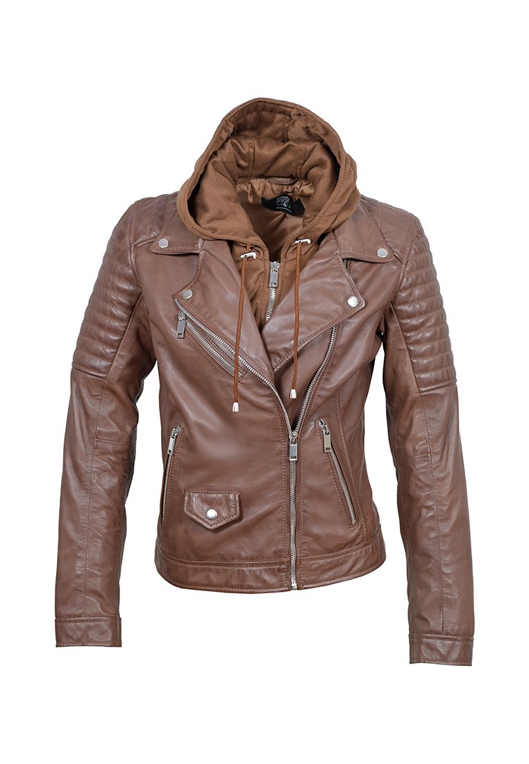 Le Temps Des Cerises Leren jas bruin Le Temps Des Cerises Leren jas bruin