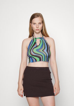 Neon & Nylon NEOLUCYWAVE HALTERNECK - Μπλουζάκι με στάμπα - black