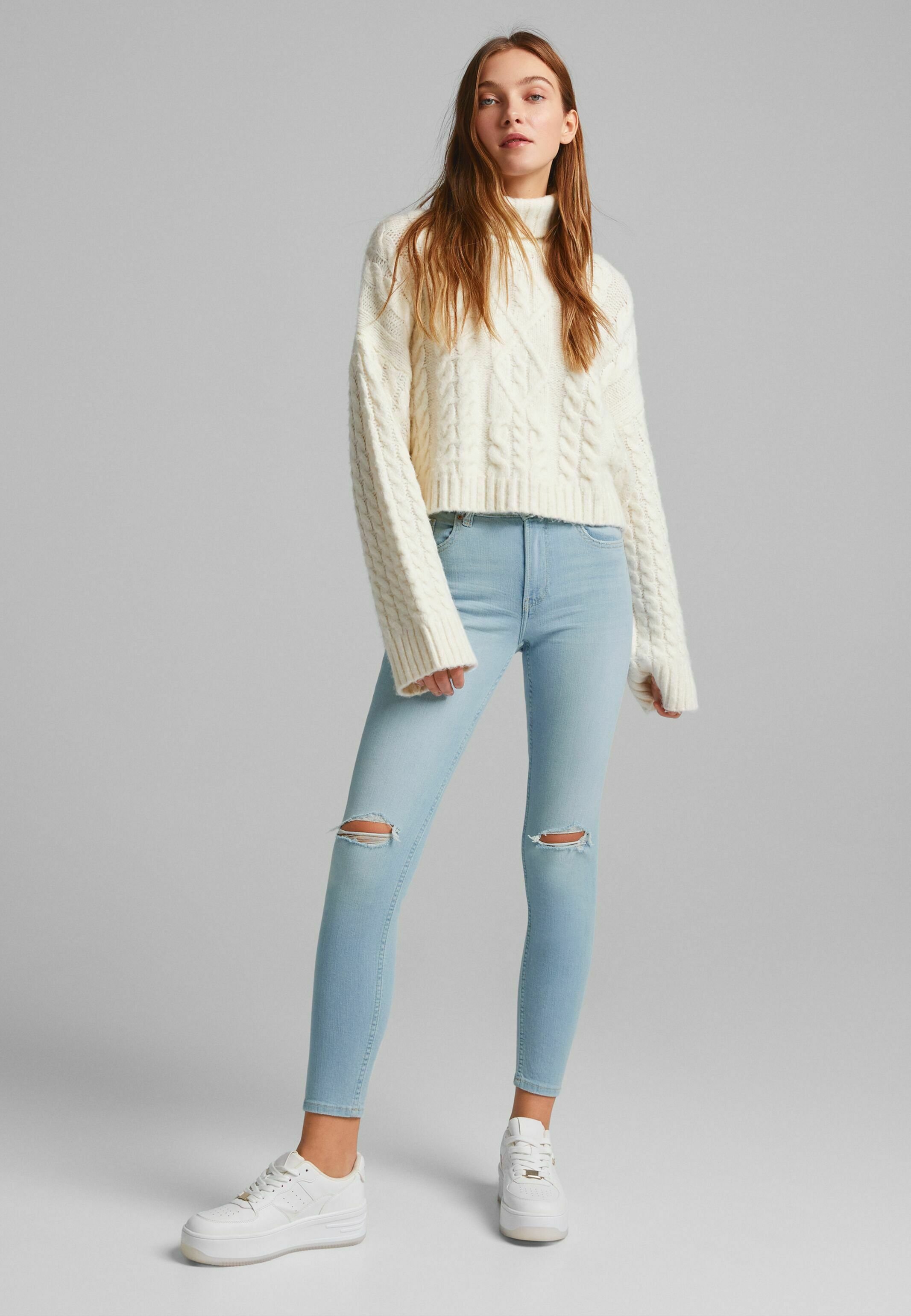 Bershka SKINNY-LOW WAIST JEANS - Jeans Skinny Fit - light blue/celeste -  Zalando.it
