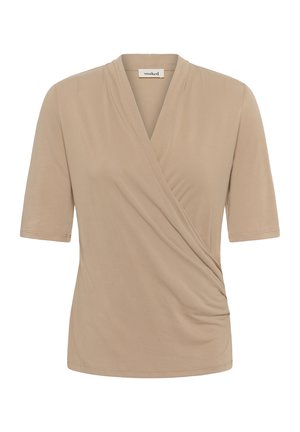 Soaked in Luxury, SLCOLUMBINE WRAP SHORT SLEEVE - Tričko s potlačou - silver mink