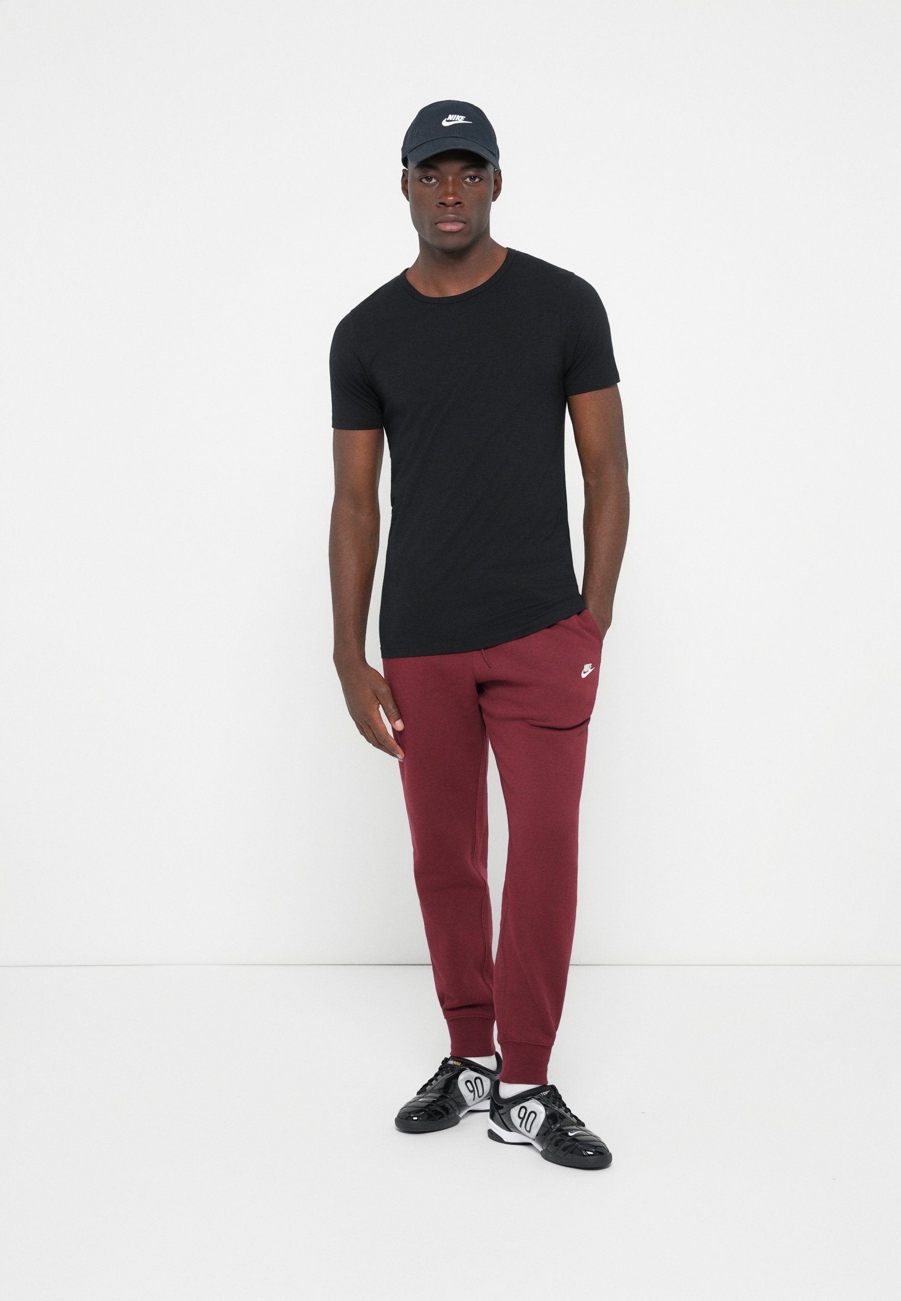 men's nike black and red joggers