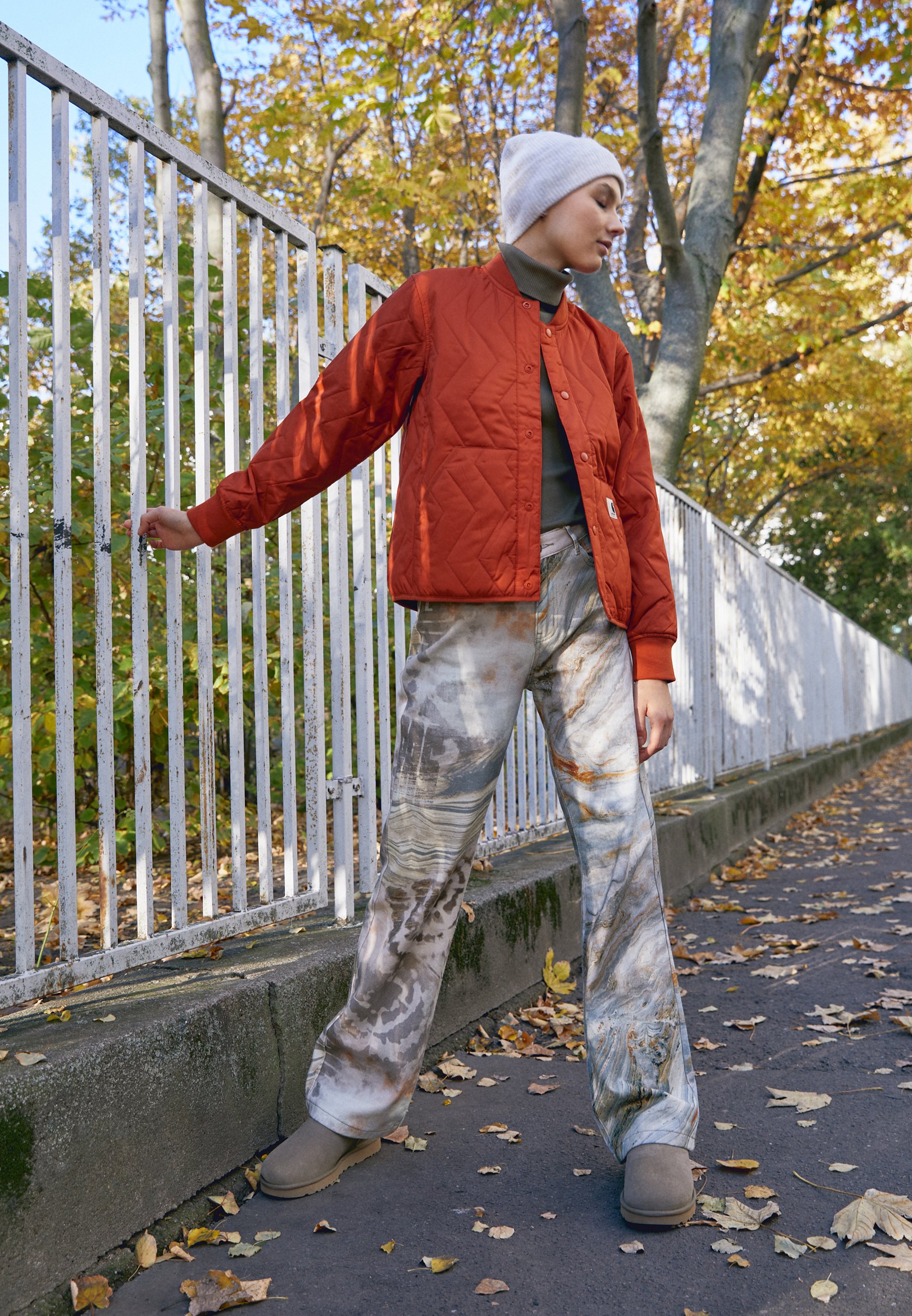 Carhartt WIP BARROW LINER - Giubbotto Bomber - copperton/black/arancione -  Zalando.it