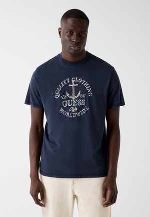 Print T-shirt - dunkelblau