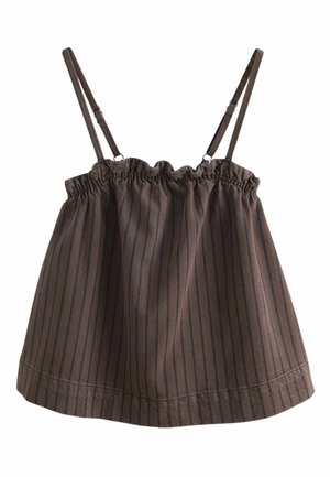 Next, PETITE FIT - STRAPPY DENIM TOP . - Top - brown stripe