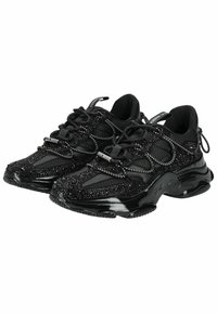 Sneaker nere con tomaia in rete impreziosita da accenti luccicanti, suola in gomma spessa e design con lacci per una vestibilità sicura.